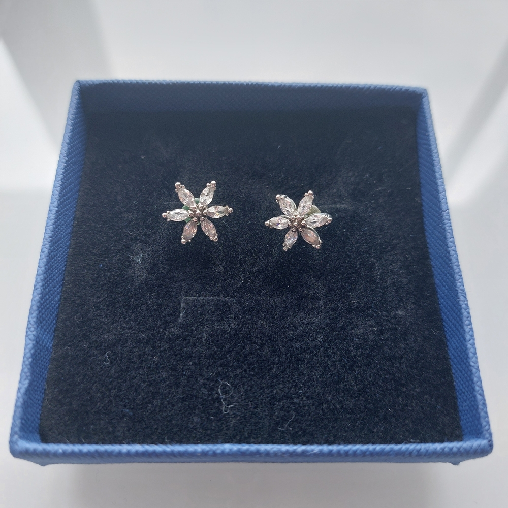 Dazzling Floral Crystal Stud Earrings